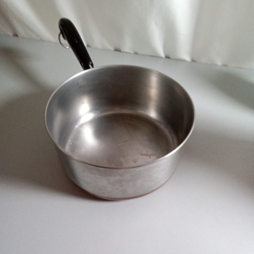 Vintage Revere Ware 1801 Copper Clad Stainless Saucepan Riverside CA 7 Inch